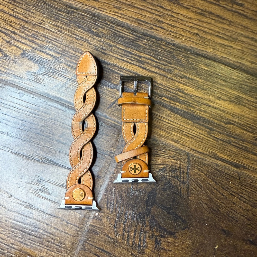 Tory Burch Brown Braided Leather Watch Band